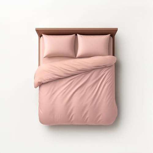 Duvet Cover Set – Chic Lightweight 3-PCs Cover Only Set (No Insert), Breathable Durable Feel Super Soft Comfortable & Cooling Bedding with Zipper Closure, Corner Ties Chintz Rose