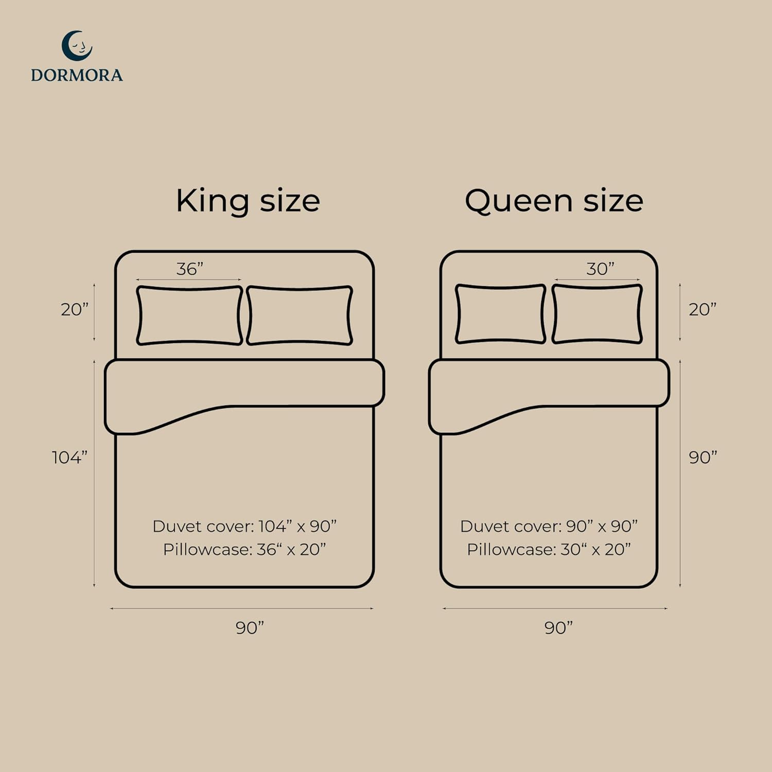 Duvet Cover Set – Chic Lightweight 3-PCs Cover Only Set (No Insert), Breathable Durable Feel Super Soft Comfortable & Cooling Bedding with Zipper Closure, Corner Ties Beige