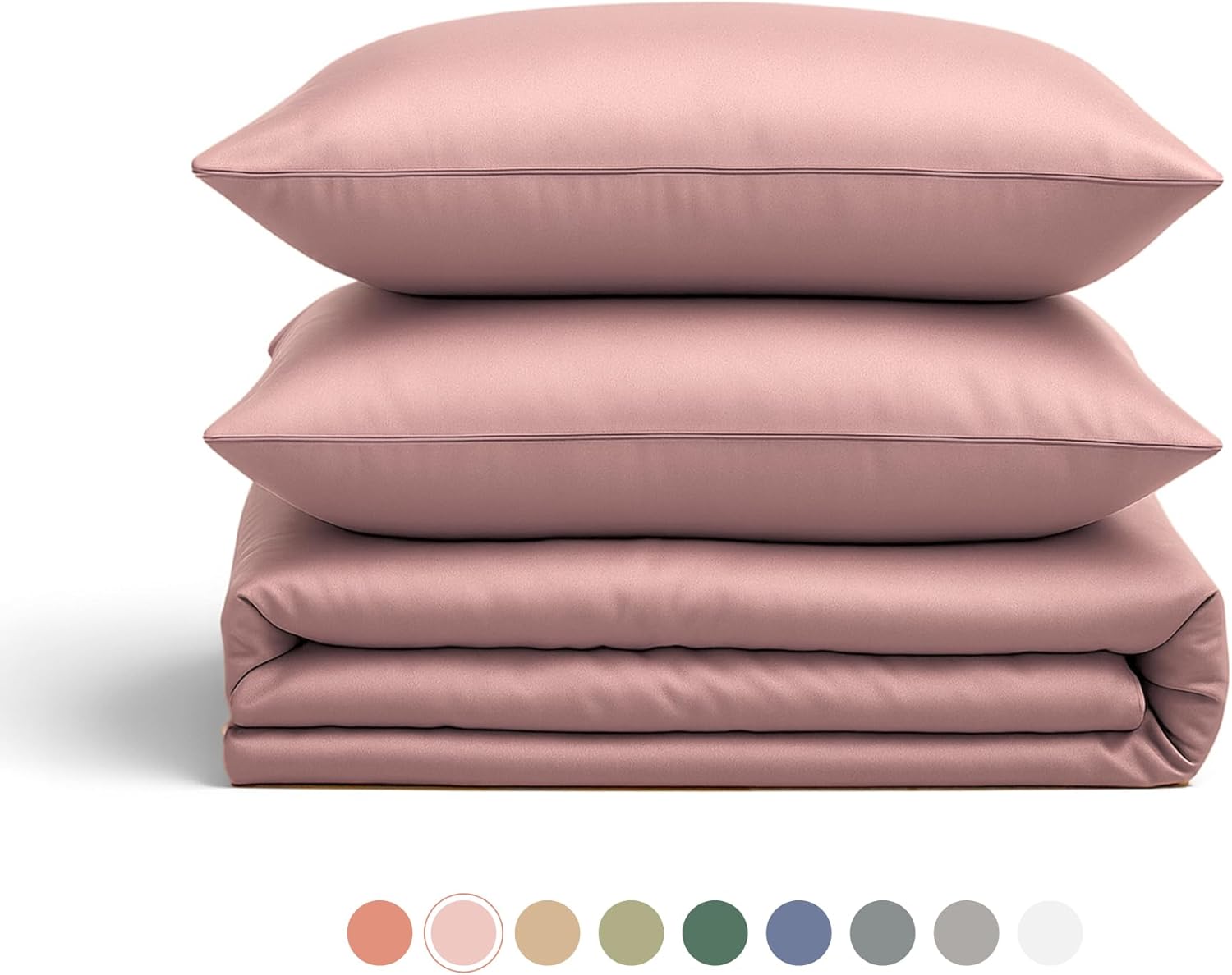 Duvet Cover Set – Chic Lightweight 3-PCs Cover Only Set (No Insert), Breathable Durable Feel Super Soft Comfortable & Cooling Bedding with Zipper Closure, Corner Ties Chintz Rose