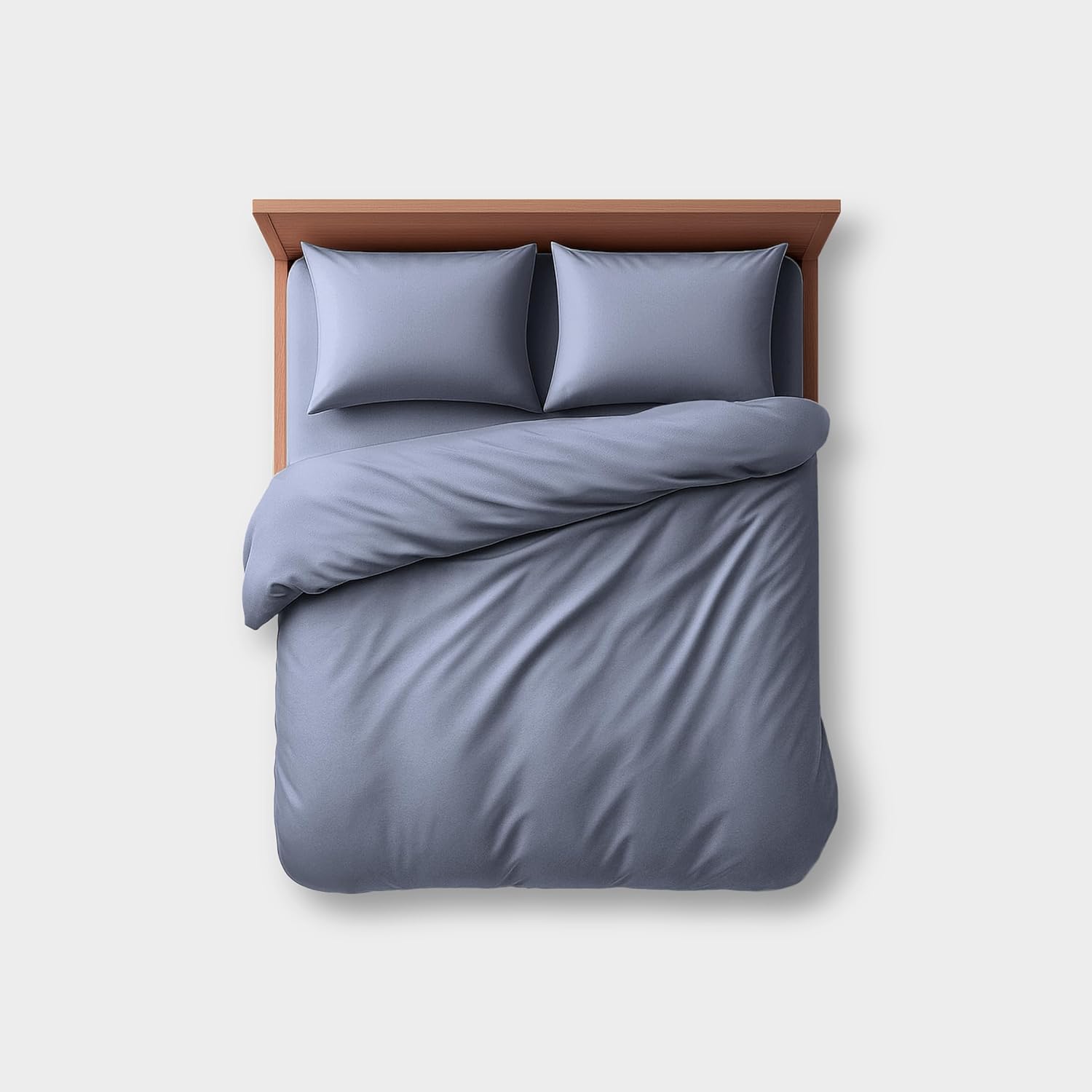 Duvet Cover Set – Chic Lightweight 3-PCs Cover Only Set (No Insert), Breathable Durable Feel Super Soft Comfortable & Cooling Bedding with Zipper Closure, Corner Ties Country Blue
