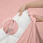 Duvet Cover Set – Chic Lightweight 3-PCs Cover Only Set (No Insert), Breathable Durable Feel Super Soft Comfortable & Cooling Bedding with Zipper Closure, Corner Ties Chintz Rose