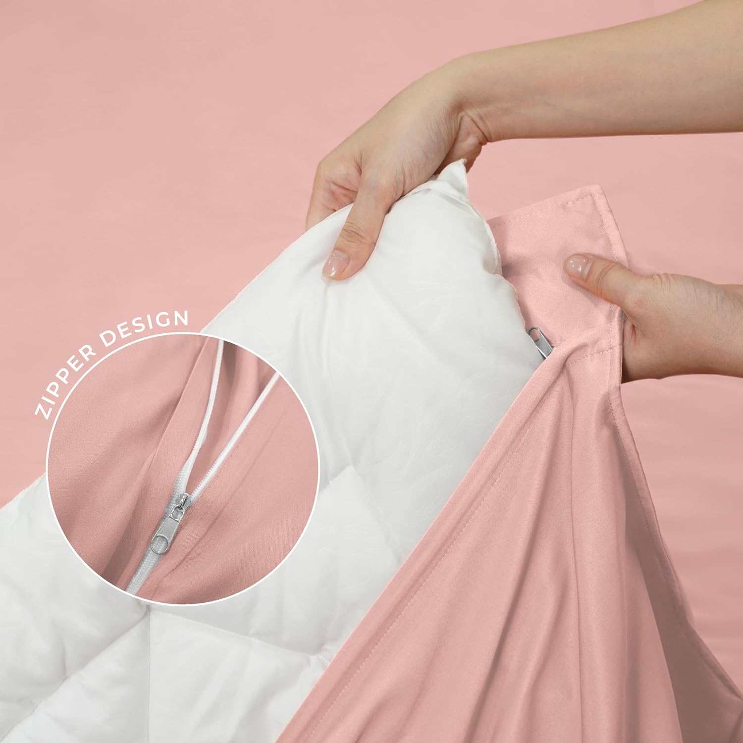 Duvet Cover Set – Chic Lightweight 3-PCs Cover Only Set (No Insert), Breathable Durable Feel Super Soft Comfortable & Cooling Bedding with Zipper Closure, Corner Ties Chintz Rose