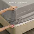 Fitted Sheet – 15'' Deep Pocket Soft Microfiber Mattress Cover, Wrinkle Resistant, Breathable Durable Feel Super Soft Comfortable Sleep & Cooling Bedding, Chic Lightweight Dove