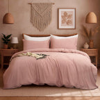 Duvet Cover Set – Chic Lightweight 3-PCs Cover Only Set (No Insert), Breathable Durable Feel Super Soft Comfortable & Cooling Bedding with Zipper Closure, Corner Ties Chintz Rose