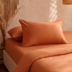Duvet Cover Set – Chic Lightweight 3-PCs Cover Only Set (No Insert), Breathable Durable Feel Super Soft Comfortable & Cooling Bedding with Zipper Closure, Corner Ties Canyon Sunset