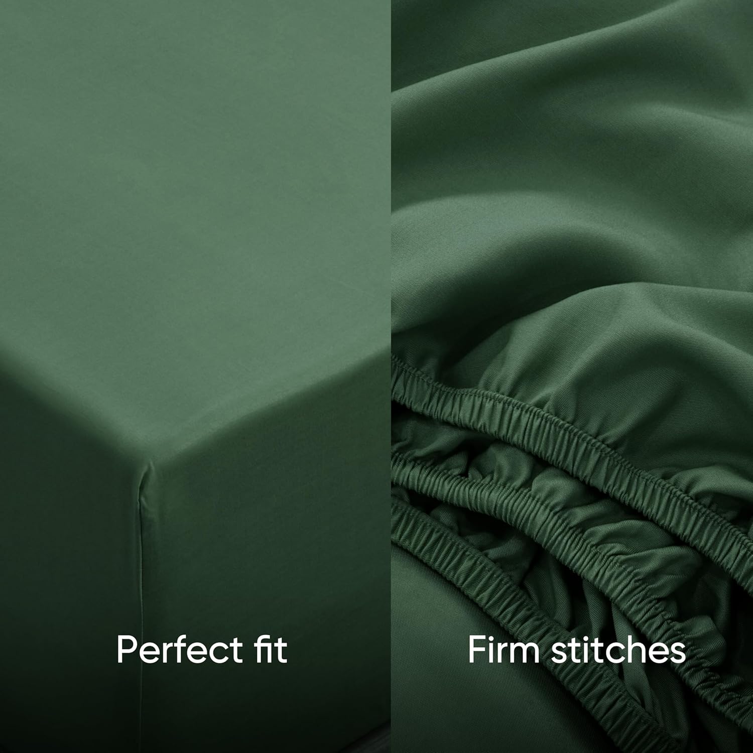 Fitted Sheet  – 15'' Deep Pocket Soft Microfiber Mattress Cover, Wrinkle Resistant, Breathable Durable Feel Super Soft Comfortable Sleep & Cooling Bedding, Chic Lightweight Dark Ivy