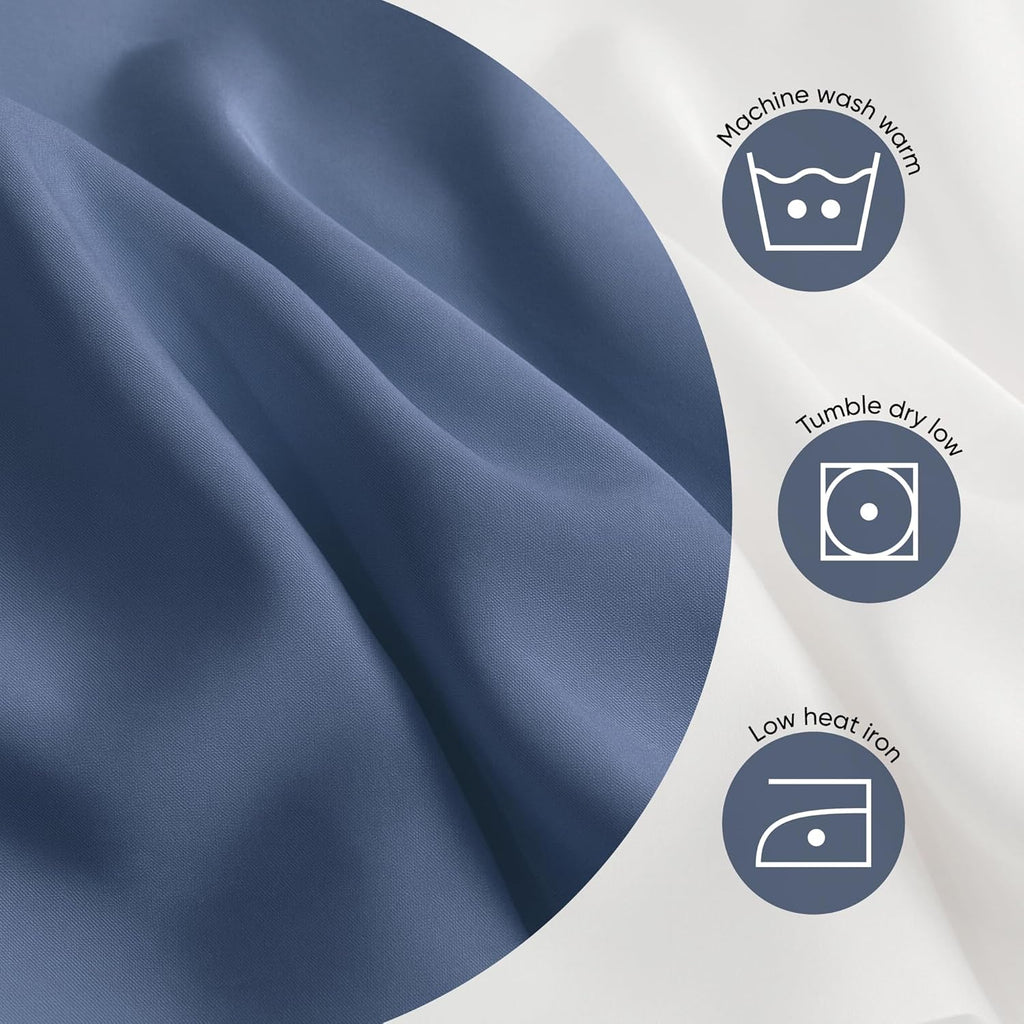 Duvet Cover Set – Chic Lightweight 3-PCs Cover Only Set (No Insert), Breathable Durable Feel Super Soft Comfortable & Cooling Bedding with Zipper Closure, Corner Ties Country Blue