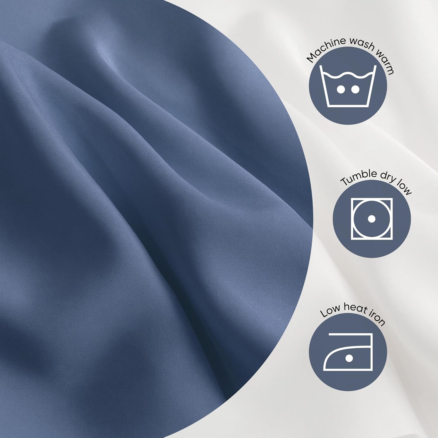 Duvet Cover Set – Chic Lightweight 3-PCs Cover Only Set (No Insert), Breathable Durable Feel Super Soft Comfortable & Cooling Bedding with Zipper Closure, Corner Ties Country Blue