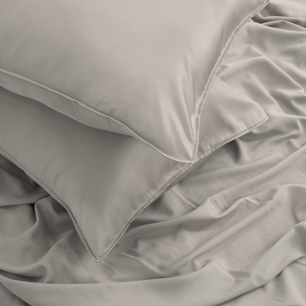 Duvet Cover Set – Chic Lightweight 3-PCs Cover Only Set (No Insert), Breathable Durable Feel Super Soft Comfortable & Cooling Bedding with Zipper Closure, Corner Ties Dove