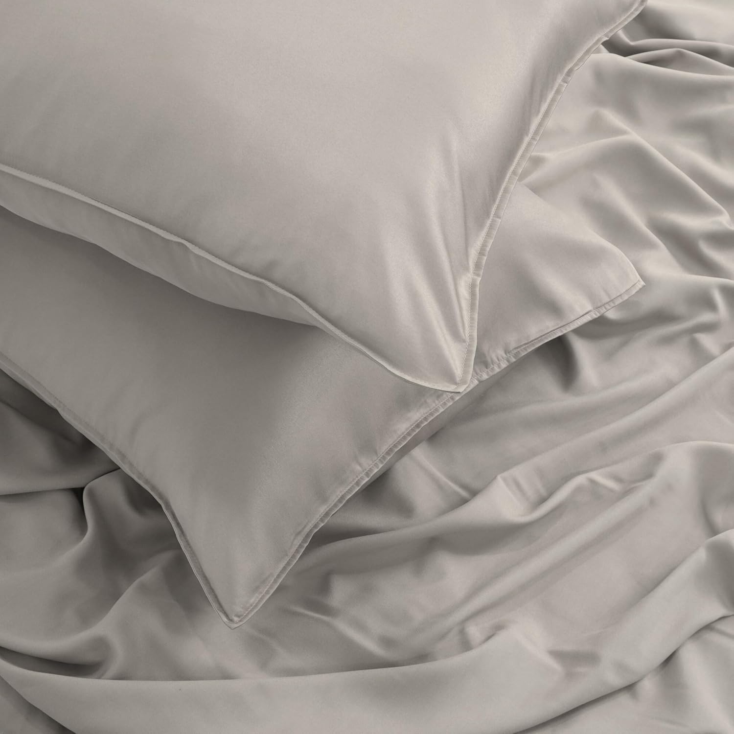 Duvet Cover Set – Chic Lightweight 3-PCs Cover Only Set (No Insert), Breathable Durable Feel Super Soft Comfortable & Cooling Bedding with Zipper Closure, Corner Ties Dove