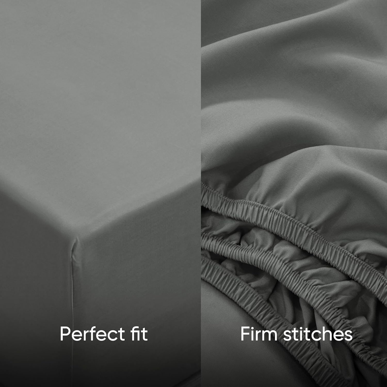 Fitted Sheet – 15'' Deep Pocket Soft Microfiber Mattress Cover, Wrinkle Resistant, Breathable Durable Feel Super Soft Comfortable Sleep & Cooling Bedding, Chic Lightweight Neutral Gray