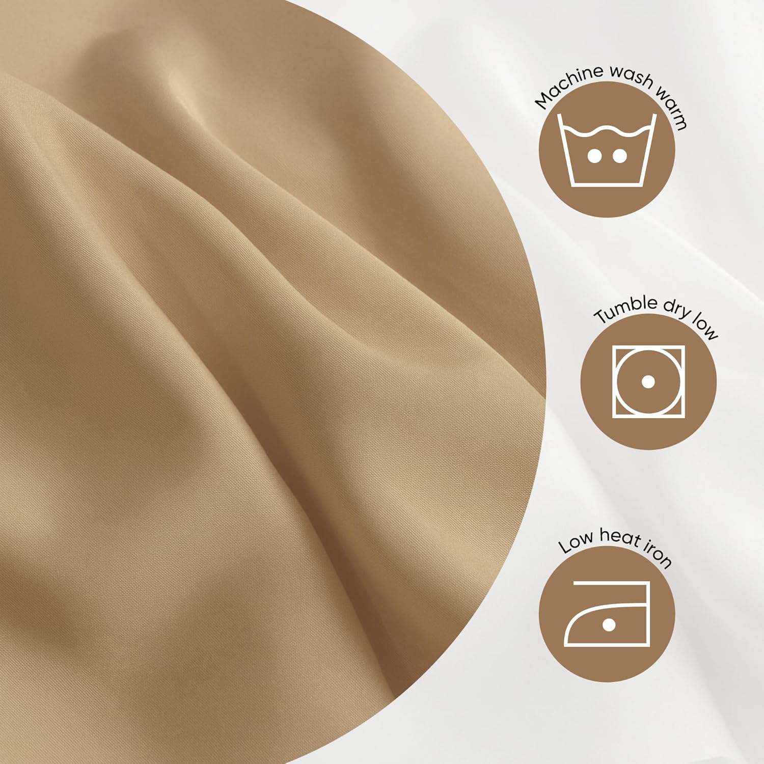 Duvet Cover Set – Chic Lightweight 3-PCs Cover Only Set (No Insert), Breathable Durable Feel Super Soft Comfortable & Cooling Bedding with Zipper Closure, Corner Ties Beige