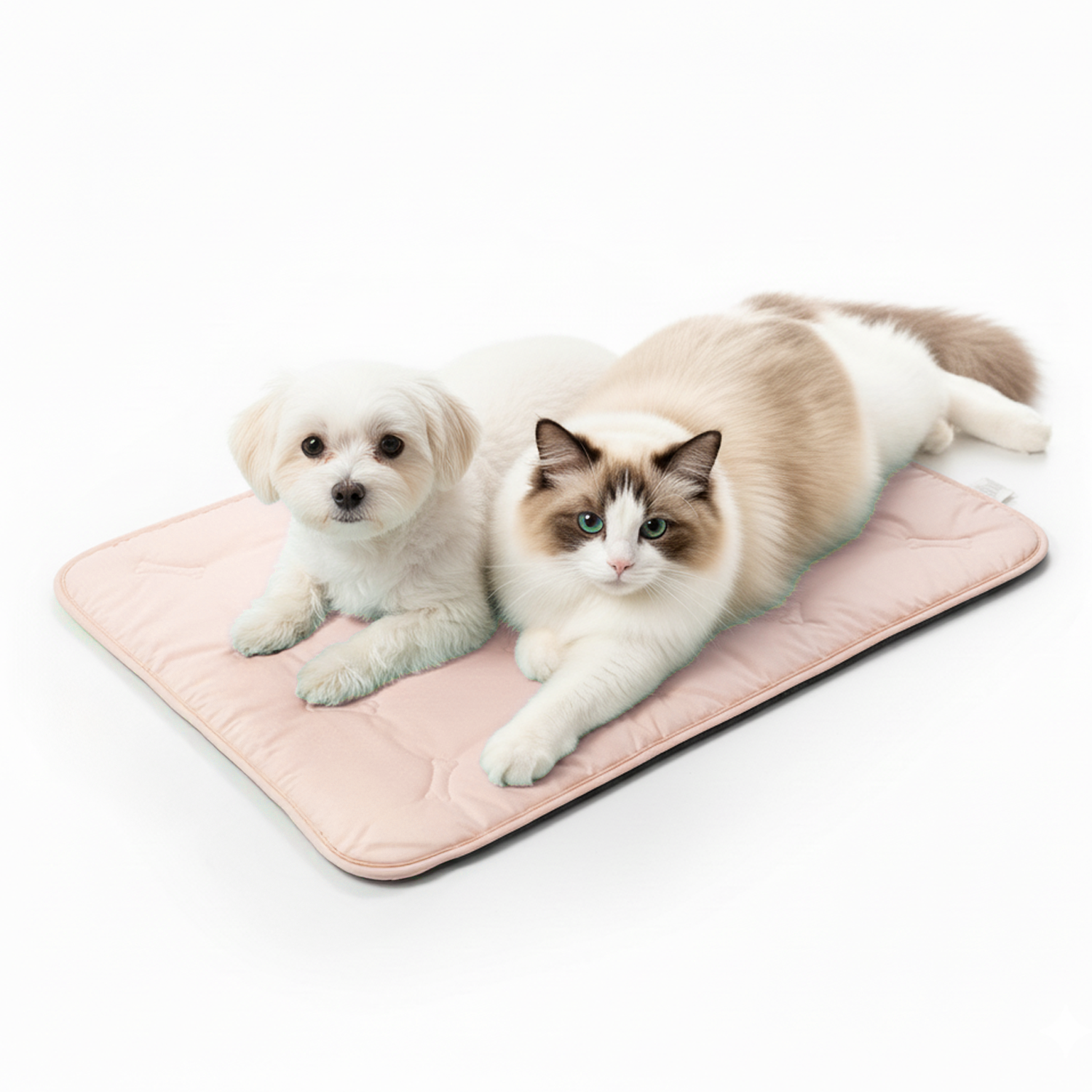 Pet Cooling Mat, 41" x 28.5" Self-Cooling Pad for Dogs or Cats, Soft Breathable, Pet-Safe, Portable & Durable Pet Mat for Crate, Trunk, Camping, Outdoors, Machine Washable, Blush Pink
