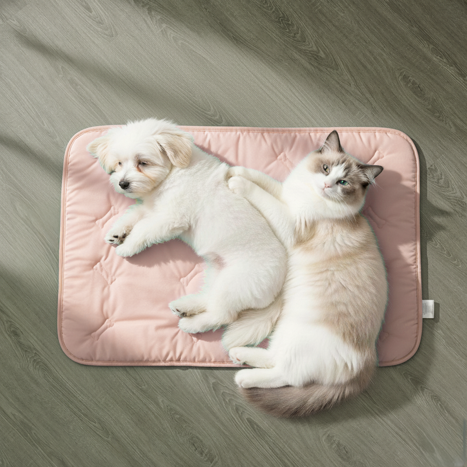 Pet Cooling Mat, 41" x 28.5" Self-Cooling Pad for Dogs or Cats, Soft Breathable, Pet-Safe, Portable & Durable Pet Mat for Crate, Trunk, Camping, Outdoors, Machine Washable, Blush Pink